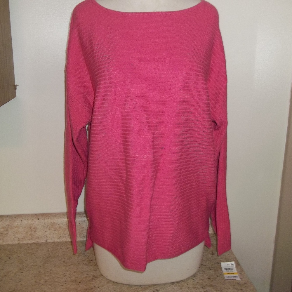 NWT STYLE & CO BOATNECK SWEATER BERRY PUNCH SZ M